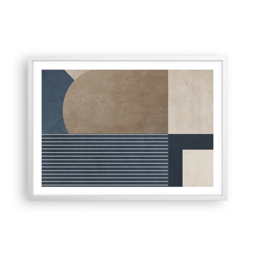 Plakát v bílém rámu - Kompozice jednoduchosti a kulatosti - 70x50 cm