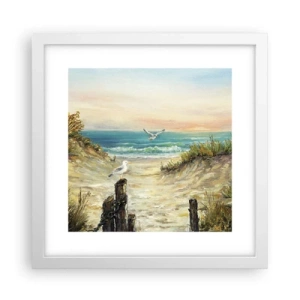 Plakát v bílém rámu - Bezvětří a samota - 30x30 cm
