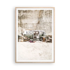 Plakát v rámu světlý dub - Cesta právě začíná - 70x100 cm