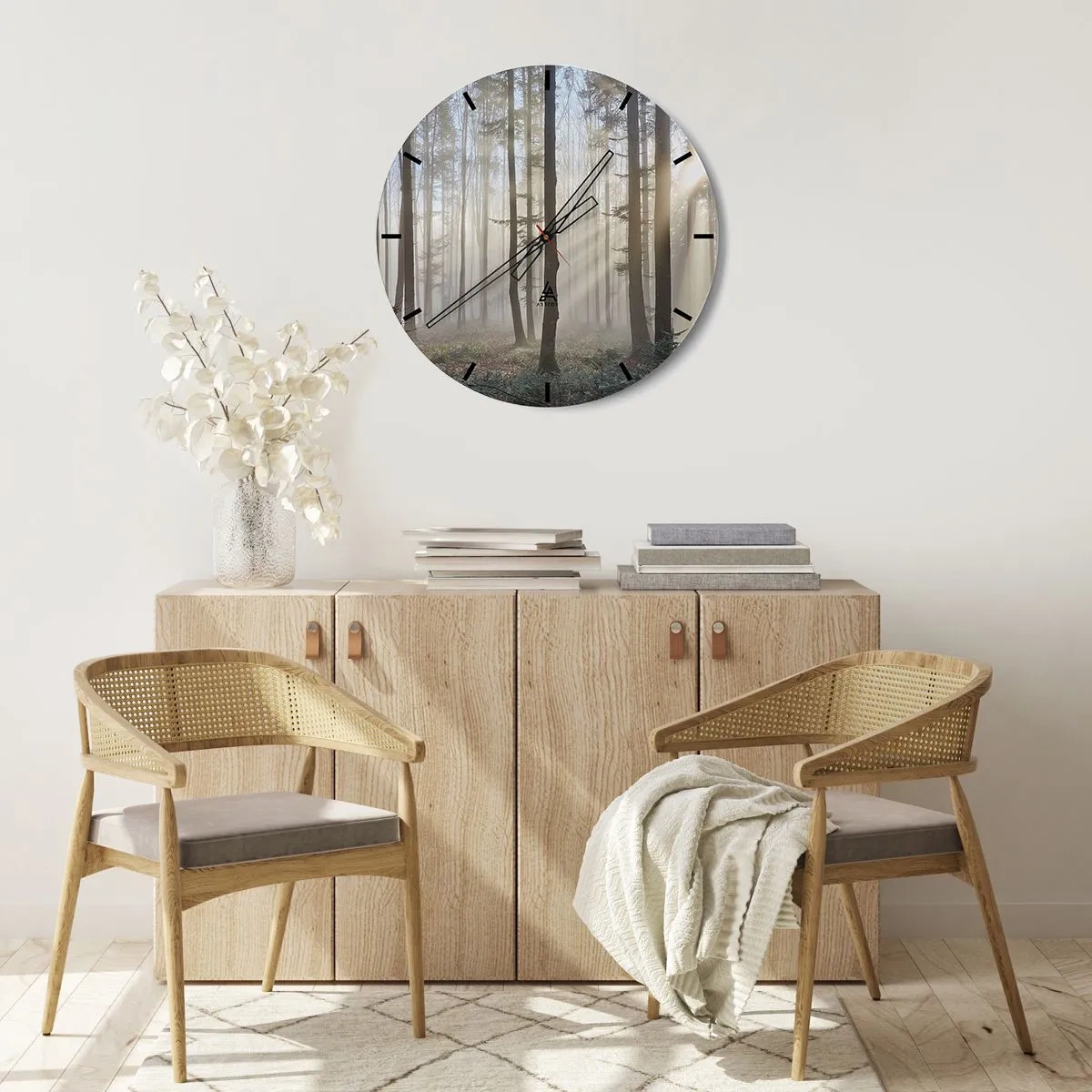 Nástěnné hodiny - Mlha se také vzbudila - 40x40 cm