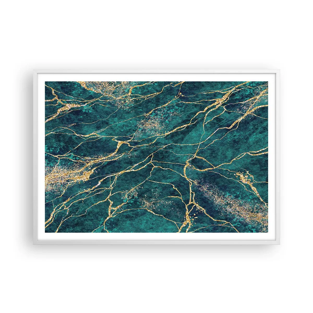 Plakát v bílém rámu - Zlatá žíla - 100x70 cm