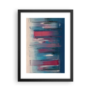 Plakát v černém rámu - Vertikální kompozice v modré a červené - 30x40 cm