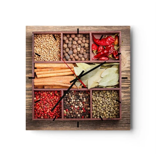 Nástěnné hodiny - Pořádek tvarů, buket vůní - 40x40 cm