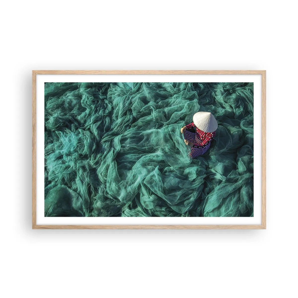 Plakát v rámu světlý dub - V moři sítí - 91x61 cm