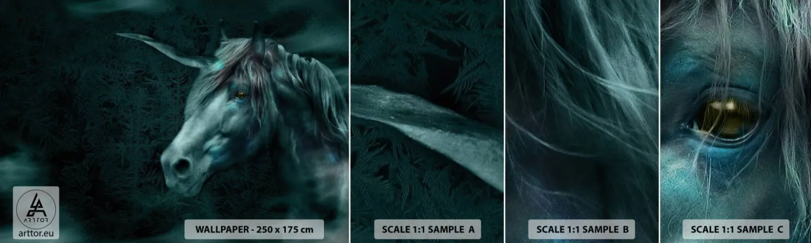 Fototapeta Vzorek Standard Eco - V pohádkovém lese - Jednorožec, Fantazie, Abstrakce - 100x30 cm