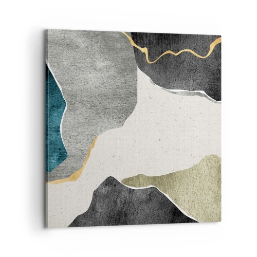 Obraz na plátně - Mozaiková kompozice se zlatou nití - 60x60 cm