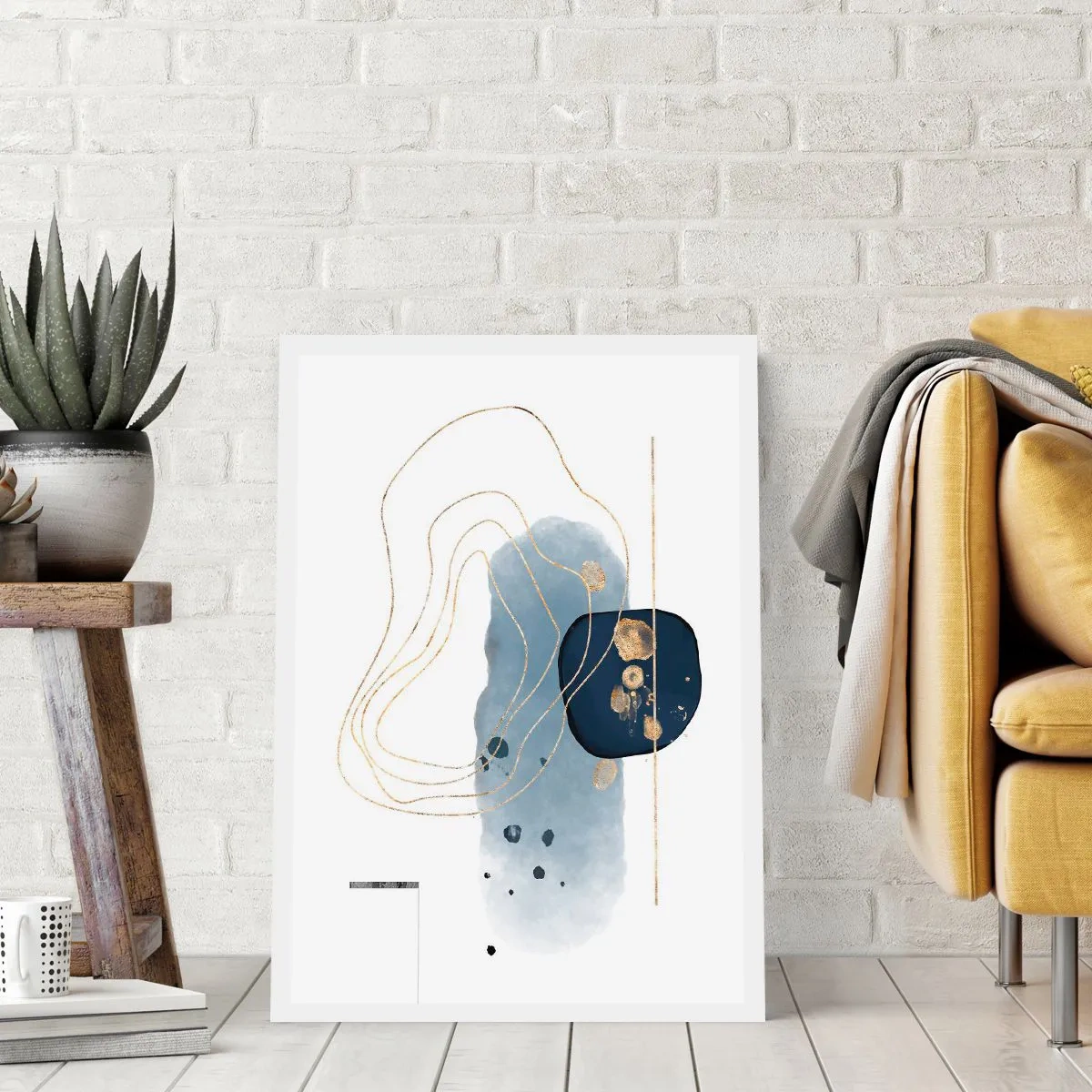 Plakát - Modro-zlatá fantazie - 70x100 cm