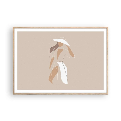 Plakát v rámu světlý dub - Móda je zábava - 100x70 cm