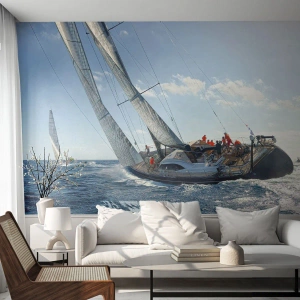 Fototapeta Premium Canvas - Ať zvítězí lepší - Plachetnice, Regata, Plachtění - 100x70 cm