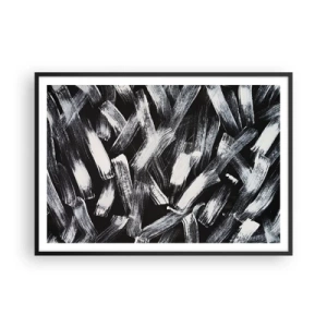 Plakát v černém rámu - Abstrakce v industriálním duchu - 100x70 cm