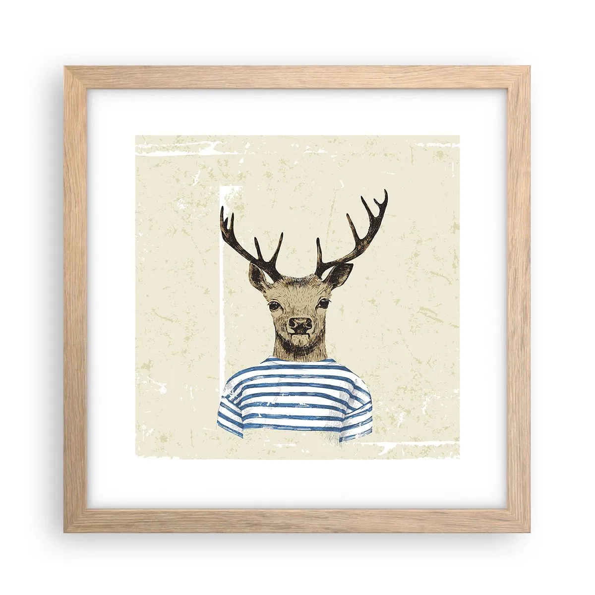 Plakát v rámu světlý dub - Protože mám rád pruhované košile! - 30x30 cm
