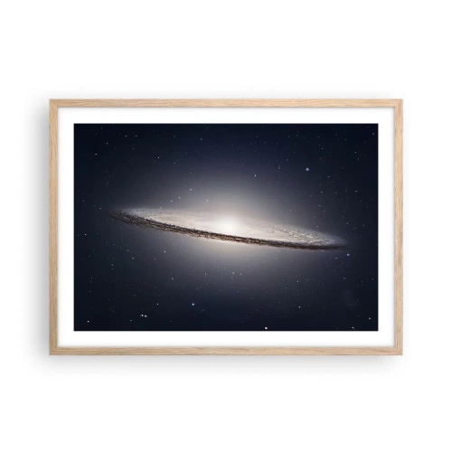 Plakát v rámu světlý dub - Kdysi dávno, v jedné vzdálené galaxii… - 70x50 cm