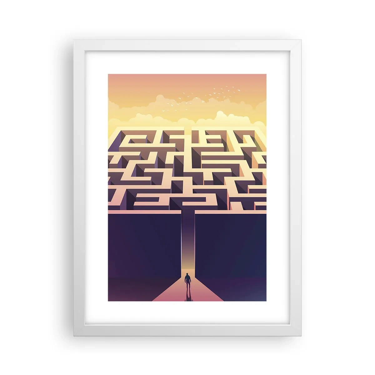 Plakát v bílém rámu - Čas rozhodnutí - 30x40 cm