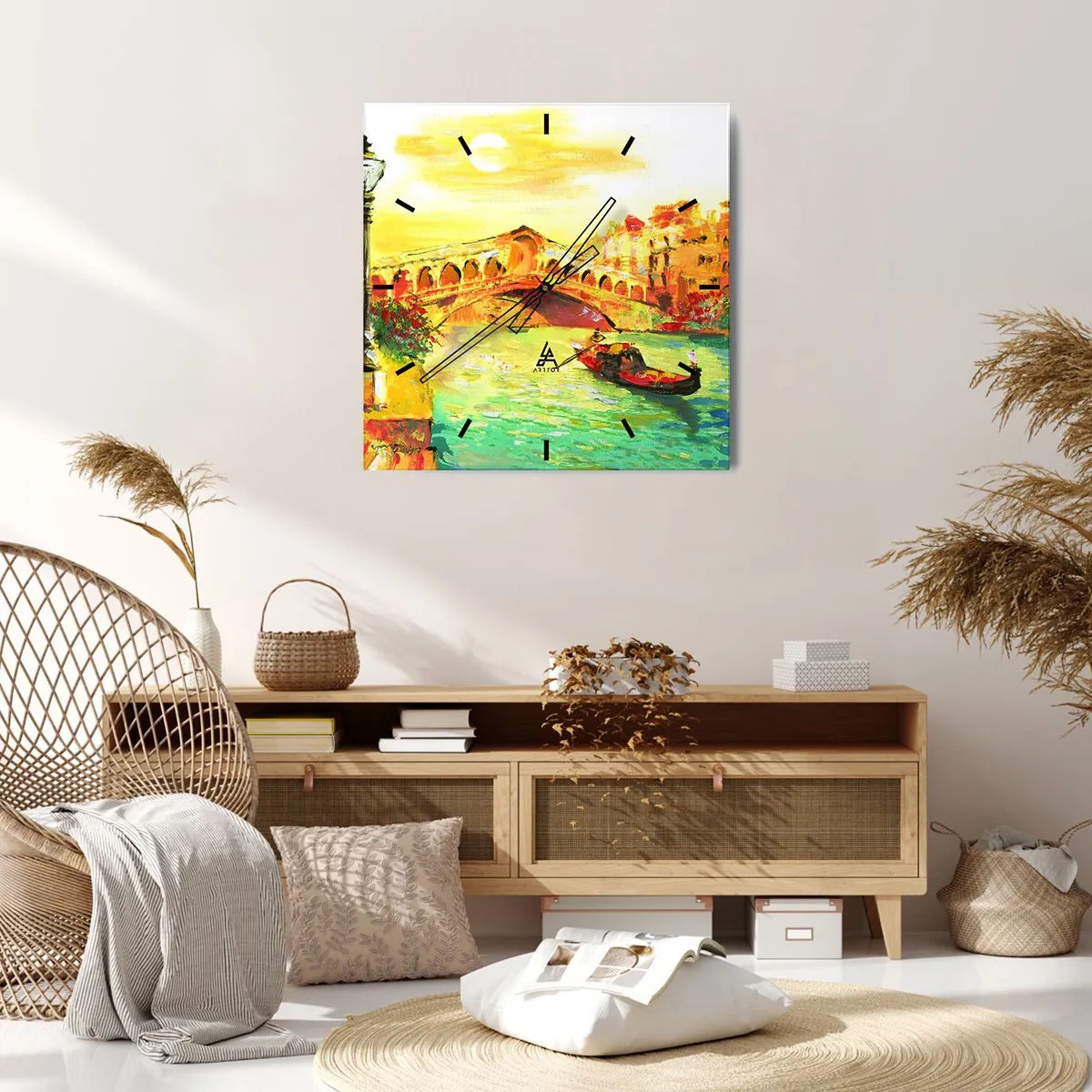 Nástěnné hodiny - Pouť zamilovaných - 40x40 cm