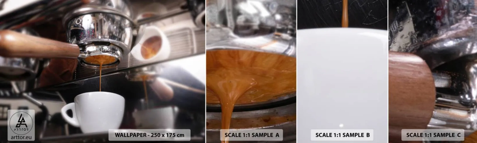 Fototapeta Vzorek Standard Eco - Dobrá chvíle dne - Káva, Kávovar, Barista - 100x30 cm