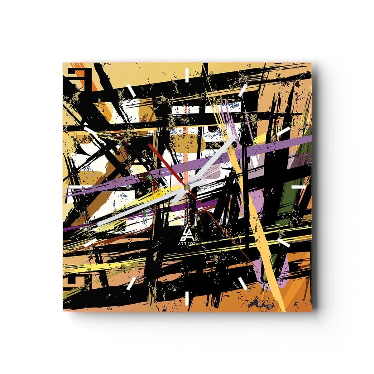 Nástěnné hodiny - Ostrý řez - 40x40 cm