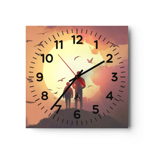 Nástěnné hodiny - Se sluncem tváři v tvář - 30x30 cm
