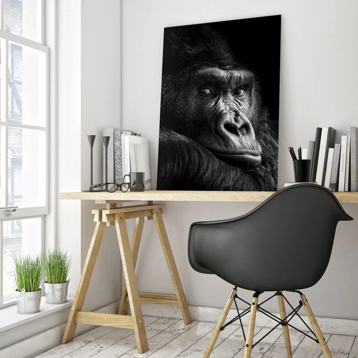Obraz na skle - Na co tak koukáš? - 50x70 cm