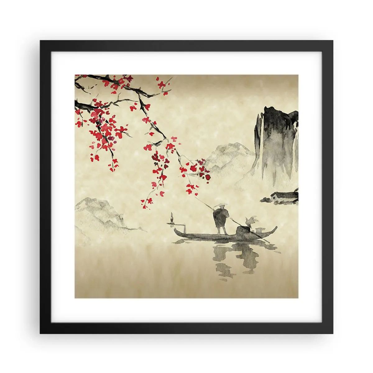 Plakát v černém rámu - V zemi kvetoucích třešní - 40x40 cm