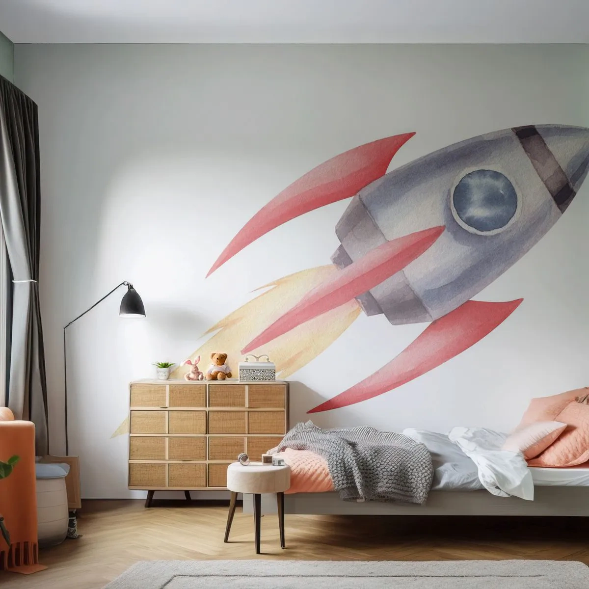 Fototapeta Standard Eco - Výš, rychleji, dál - Vesmírná raketa, Dětské, Kosmos - 450x315 cm