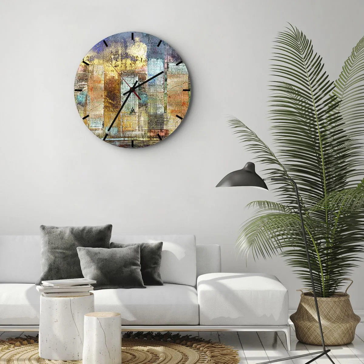 Nástěnné hodiny - Prosluněná metropole - 30x30 cm