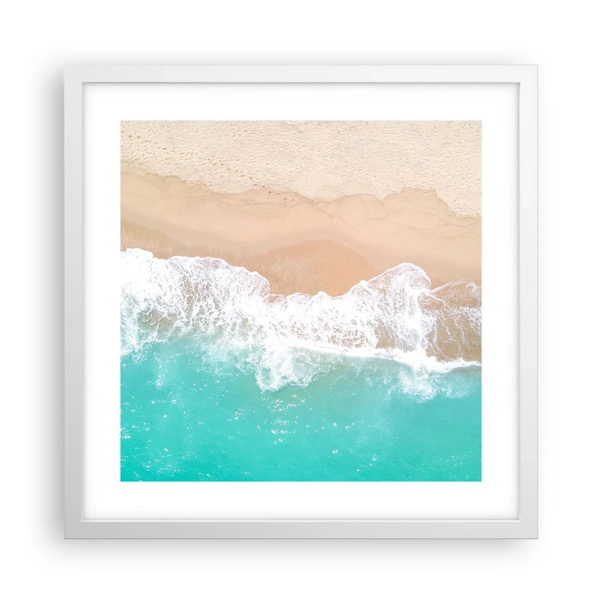 Plakát v bílém rámu - Mazlivý dotek - 40x40 cm