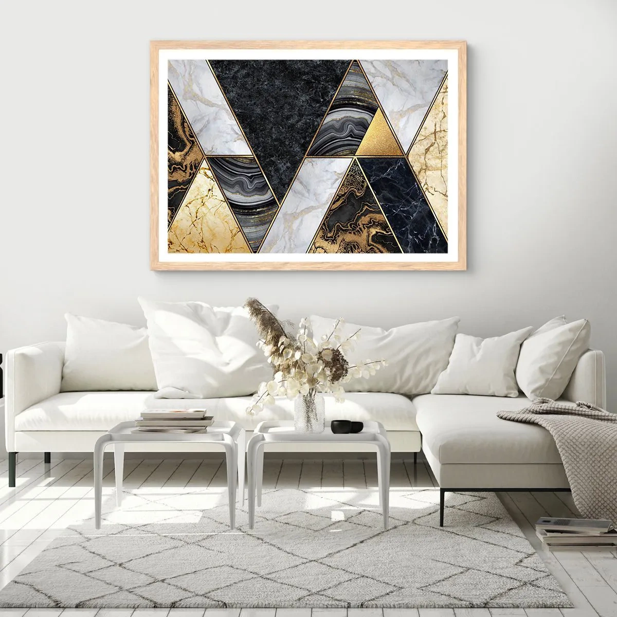 Plakát v rámu světlý dub - Kámen vedle kamene - 70x50 cm