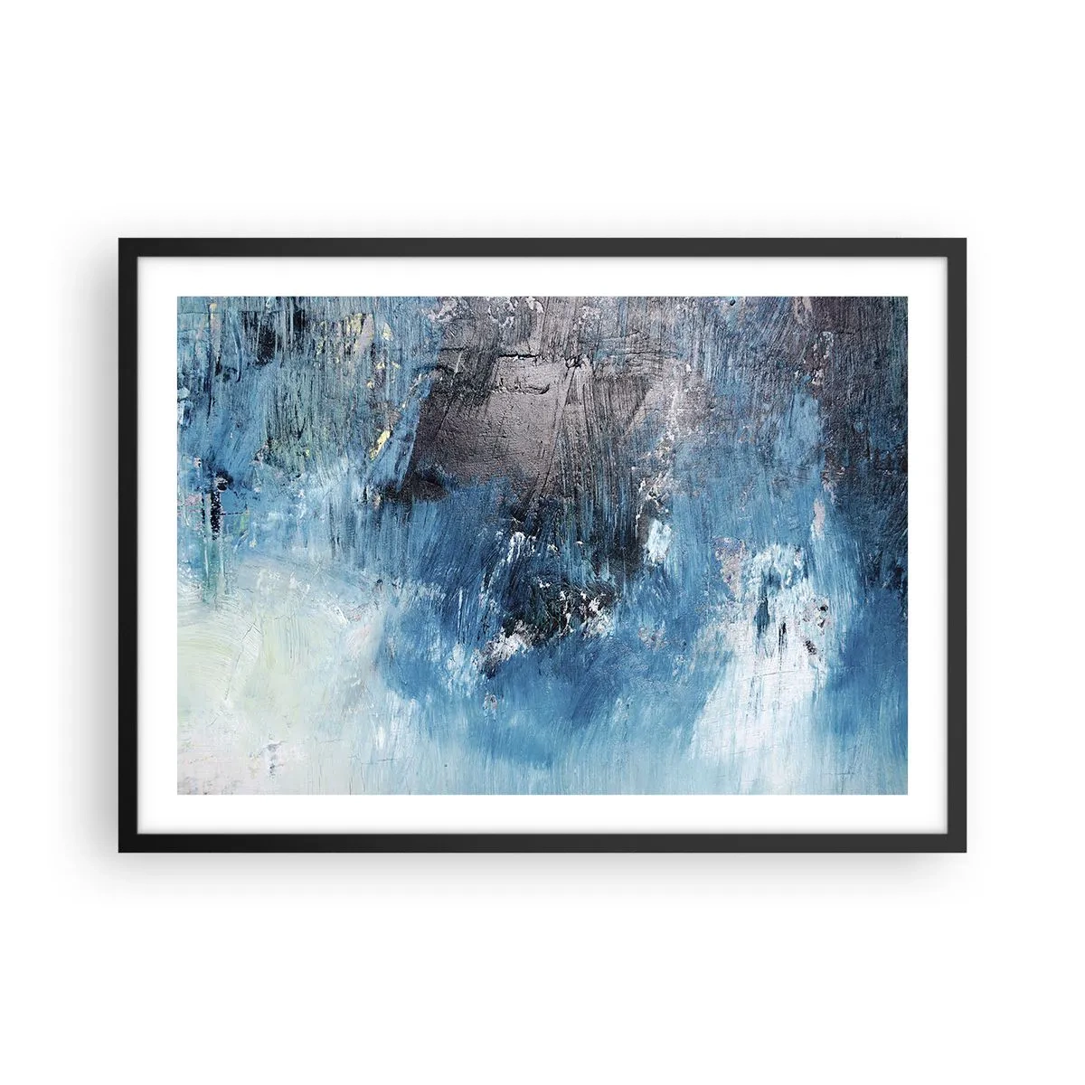 Plakát v černém rámu - Rapsodie v modrém - 70x50 cm