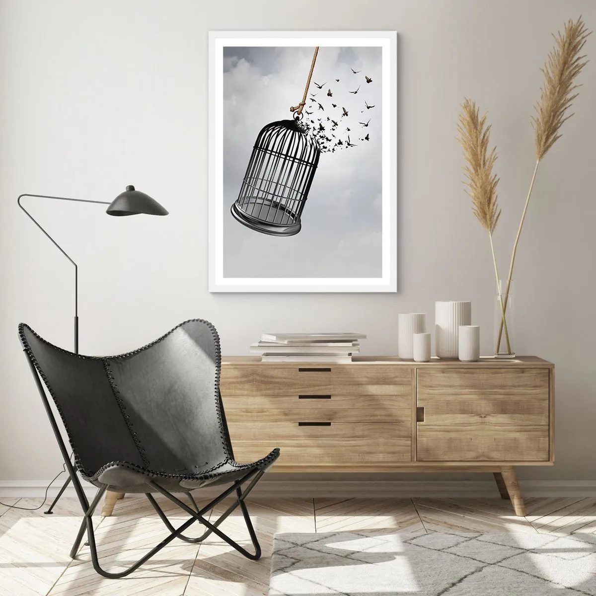 Plakát v bílém rámu - Víra… naděje… svoboda! - 30x40 cm
