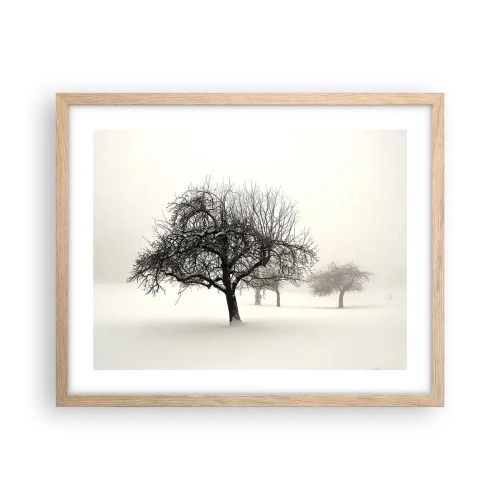 Plakát v rámu světlý dub - Zimní sen - 50x40 cm