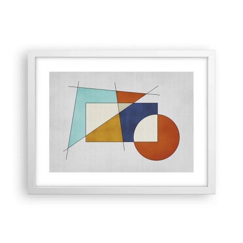 Plakát v bílém rámu - Abstrakce: modernistická zábava - 40x30 cm
