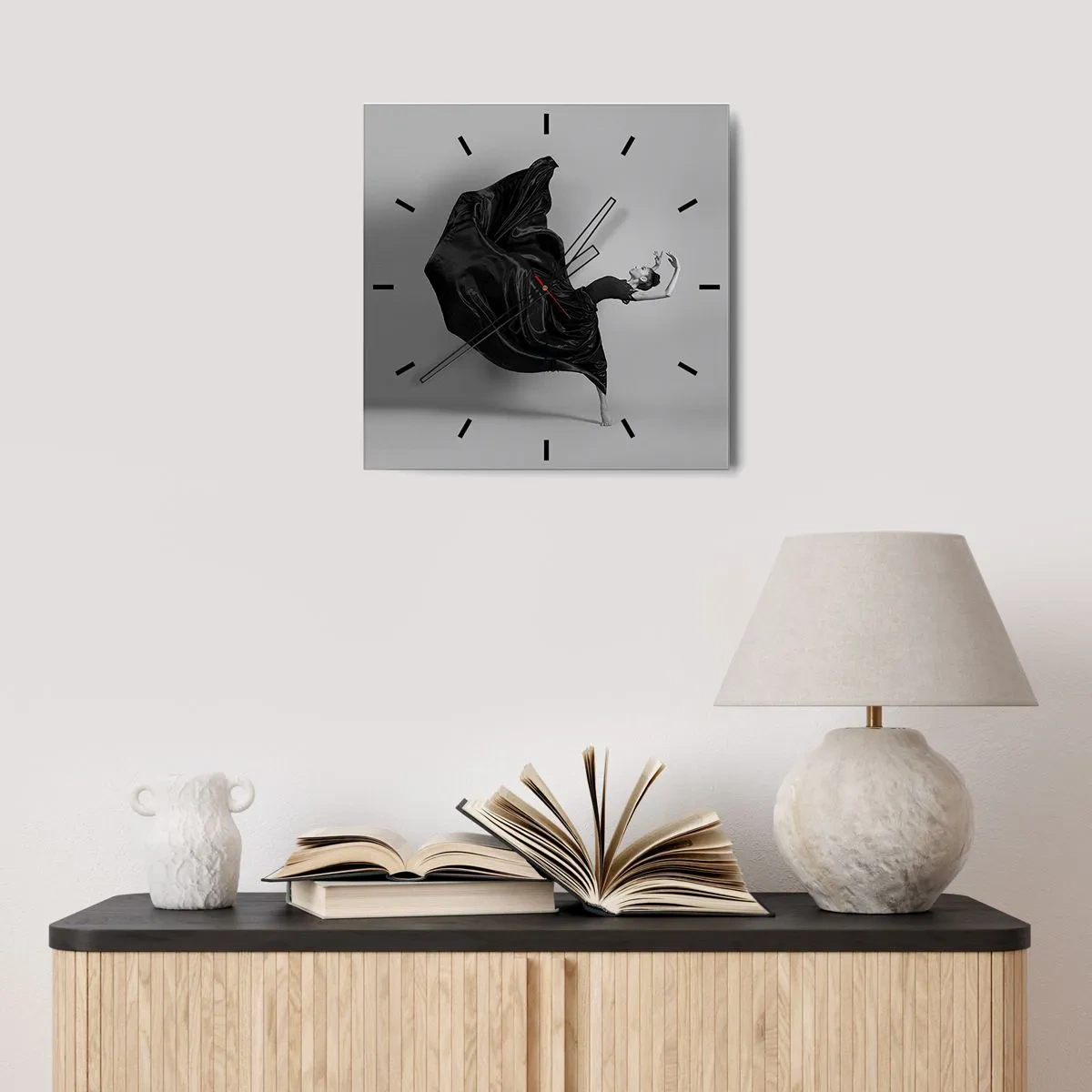 Nástěnné hodiny - Okřídlený hudbou - 40x40 cm