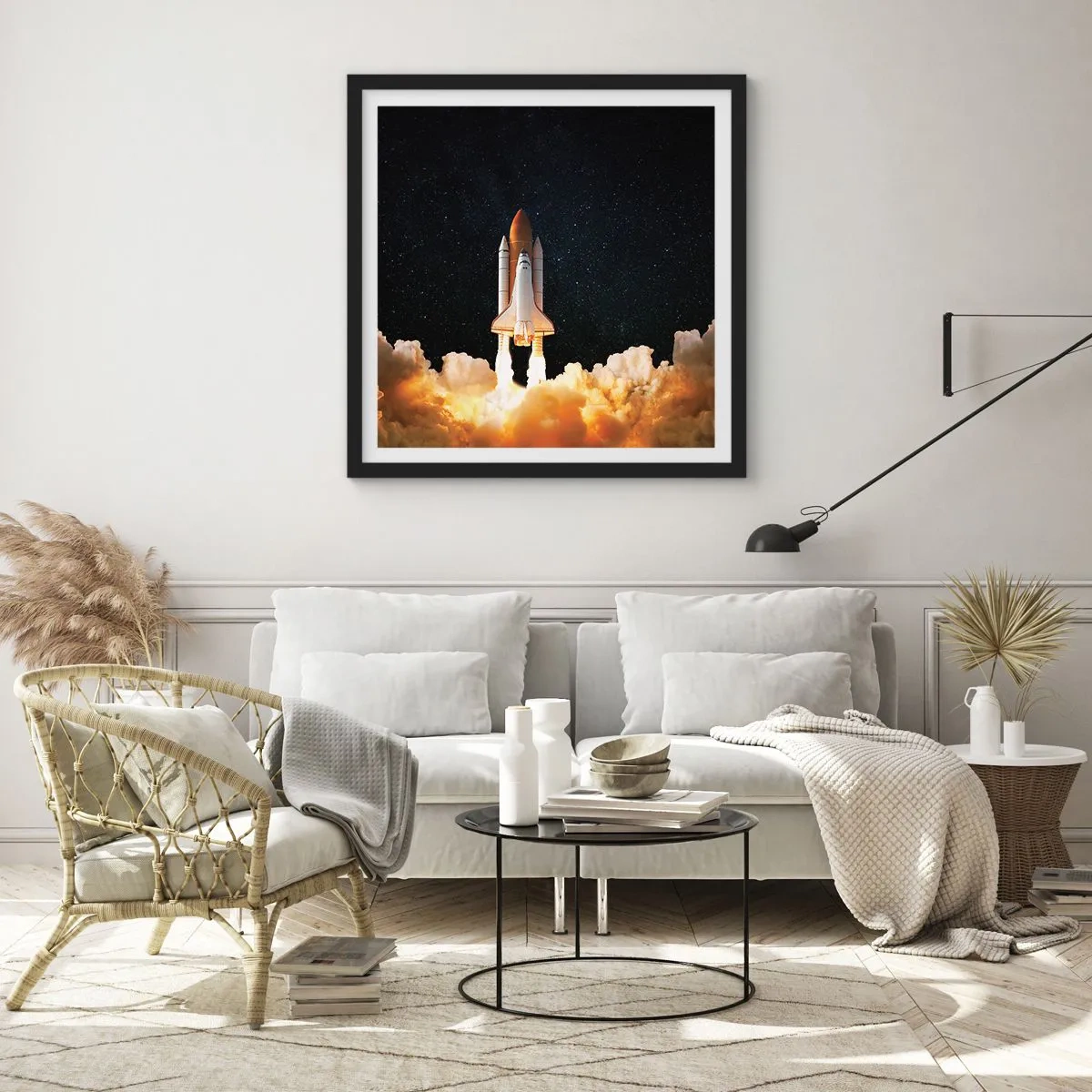 Plakát v černém rámu - Ad astra! - 50x50 cm