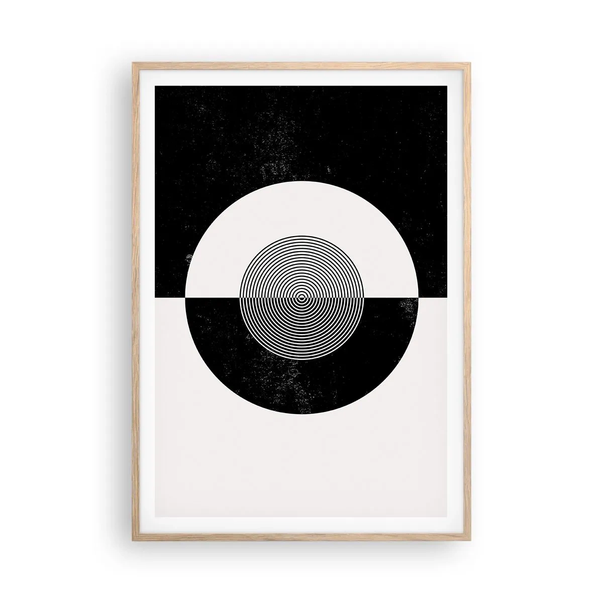 Plakát v rámu světlý dub - Harmonie v černé a bílé - 70x100 cm