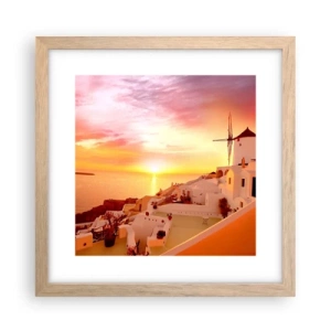 Plakát v rámu světlý dub - Rozplynout se v bílé a zlaté - 30x30 cm