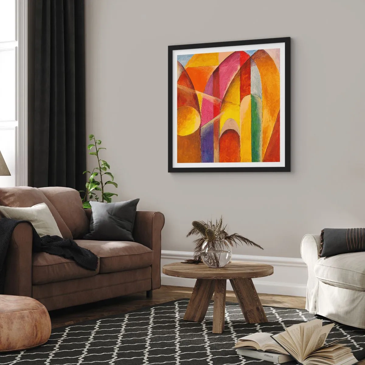 Plakát v černém rámu - Katedrála slunce - 40x40 cm