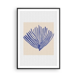 Plakát v černém rámu - Modrý vějíř - 70x100 cm