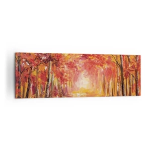 Obraz na plátně - Měděný les - 160x50 cm