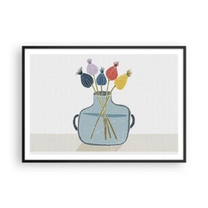 Plakát v černém rámu - Makové květy - 100x70 cm