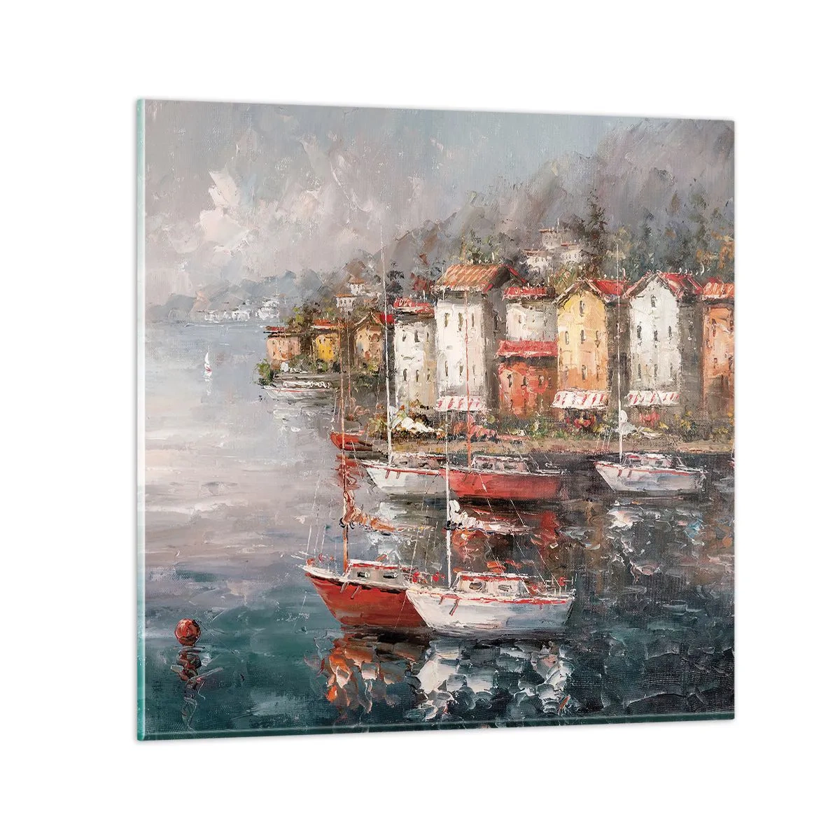Obraz na skle - Romantický přístav - 40x40 cm