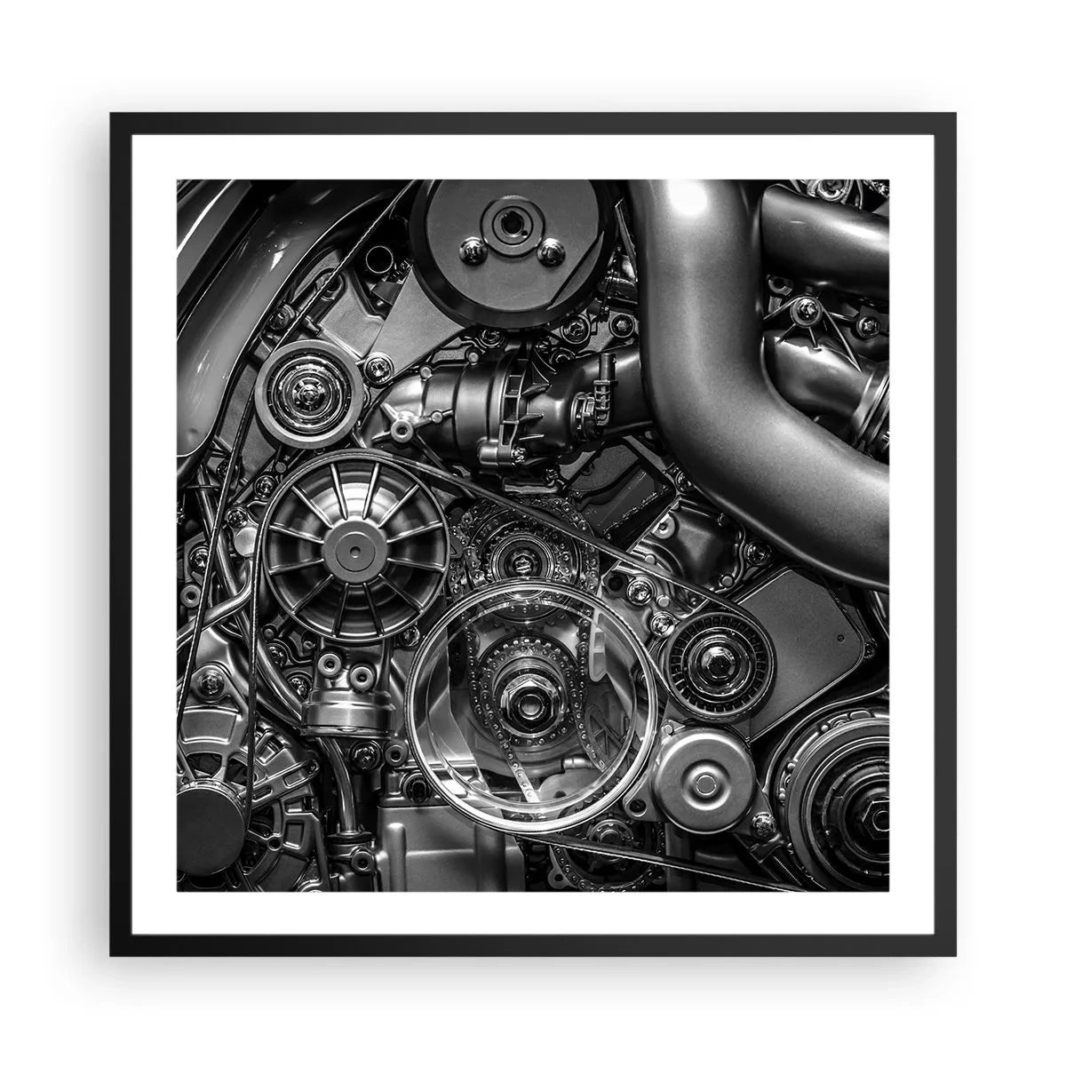 Plakát v černém rámu - Poezie mechaniky - 60x60 cm