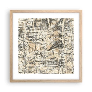 Plakát v rámu světlý dub - Čeká na rozluštění - 40x40 cm