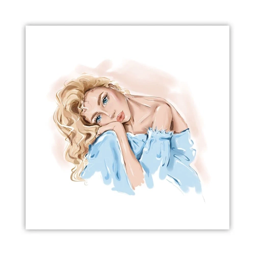 Plakát - Zasněná v modré - 40x40 cm