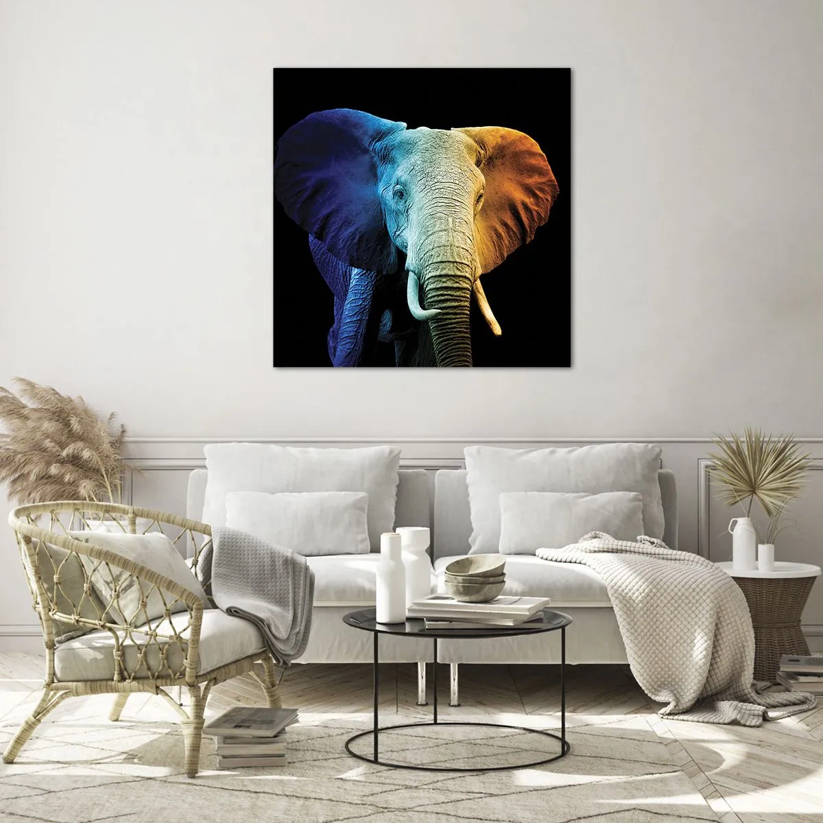 Obraz na skle - Výstřední muž, ale ne podivín - 60x60 cm