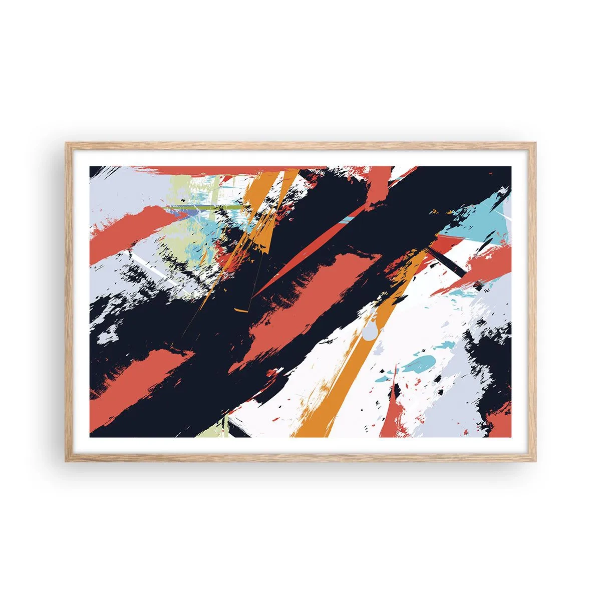Plakát v rámu světlý dub - Dynamická kompozice - 91x61 cm