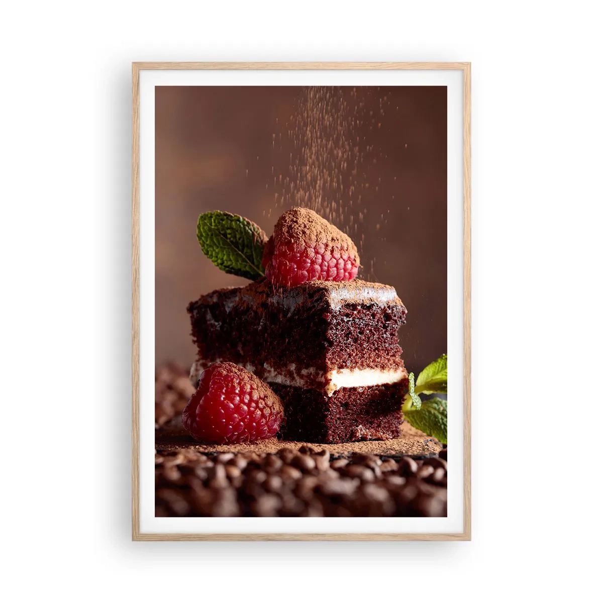 Plakát v rámu světlý dub - Život je sladký - 70x100 cm