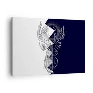 Obraz na plátně - Geometrie a příroda v symbolické kompozici - 70x50cm - Válka a jednota opaků - Moderní nástěnná dekorace do obývacího pokoje a ložnice ARTTOR