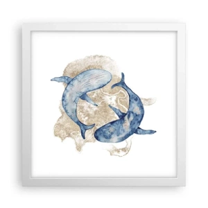 Plakát v bílém rámu - Přátelství nebo láska? - 30x30 cm