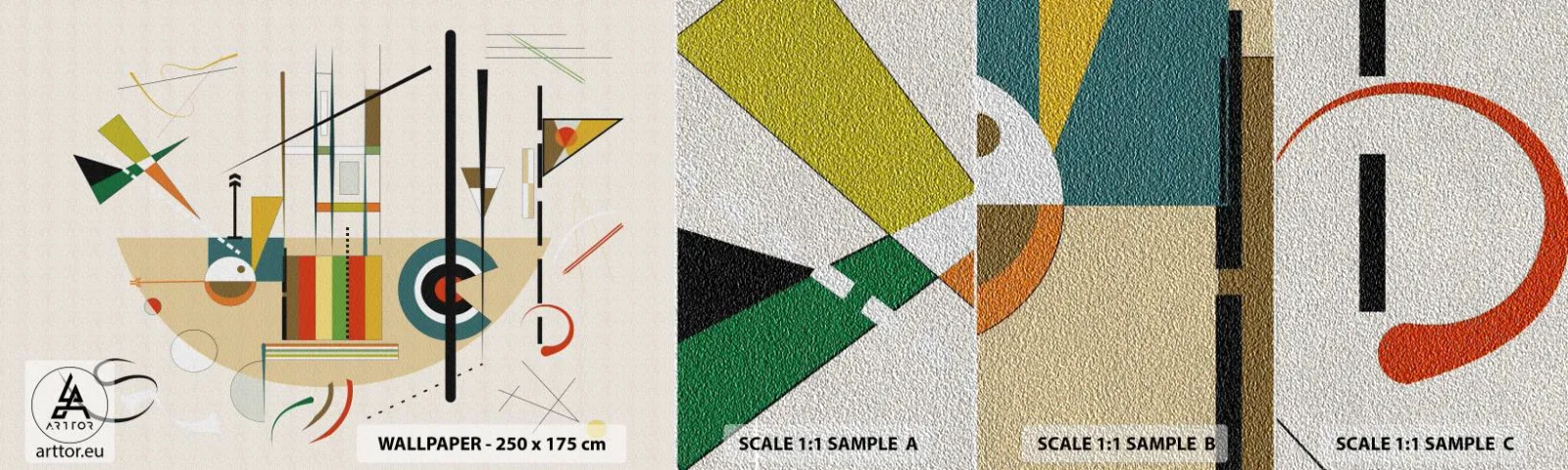 Vzor Fototapety Premium Sand - A svět se směje - Abstrakce, Kus, Tvary - 100x30 cm