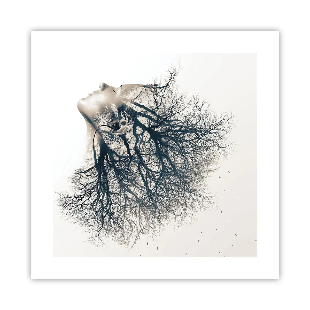 Plakát - Okouzlená šepotem stromu - 40x40 cm